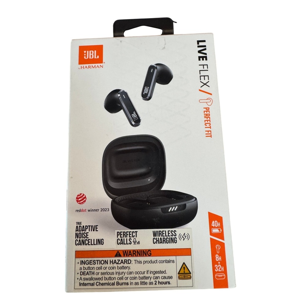 JBL Live Flex Wireless Earbuds Noise Cancelling Bluetooth Headphones Black JBL